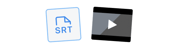 SRT-pictogram naast videopictogram