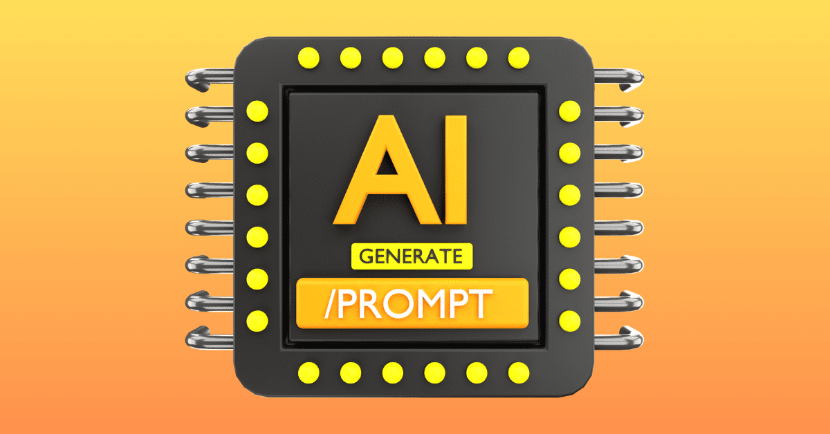 square machine with the words AI generate prompt in the middle