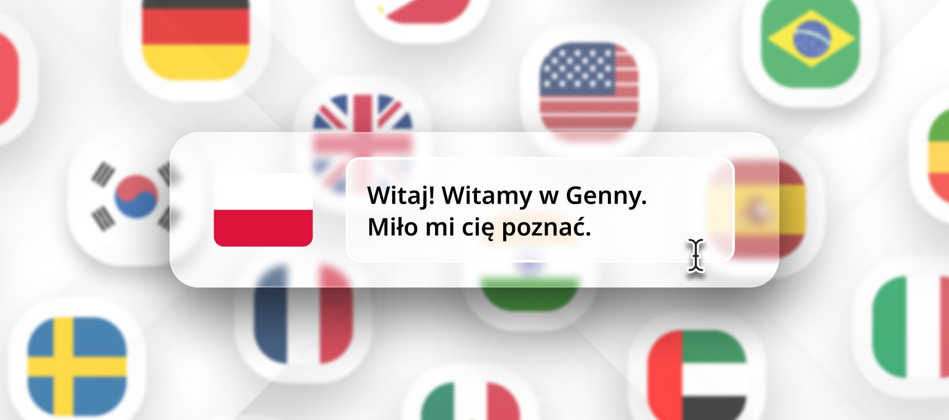 Polish phrase for Polish TTS generation with different flags in the background