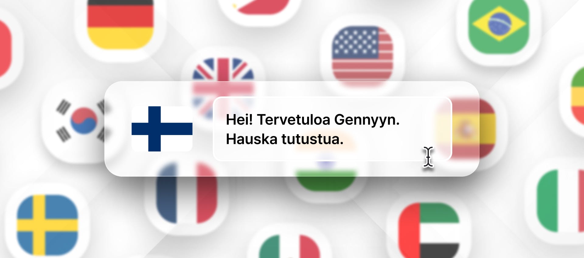 Finnish phrase for Finnish TTS generation with different flags in the background